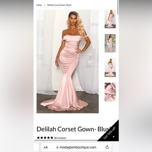 Modaglam Boutique Delilah Corset Gown | Size: 4 | Blush Pink